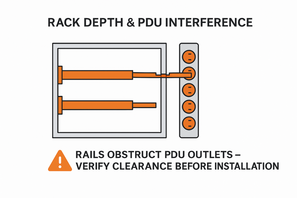 rail depth and pdu outlet obstruction