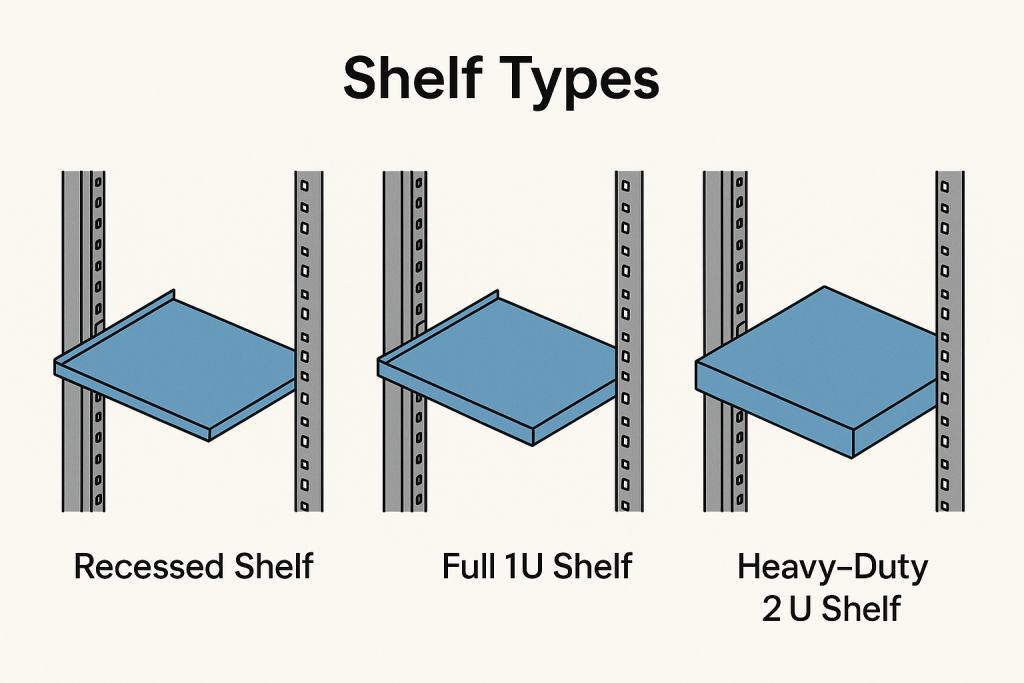 shelf types in colocation for small servers, 1u 2u 4u systems
